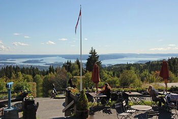 At Frognerseteren you get a panoramic view of the city of Oslo and the Oslo fjord.