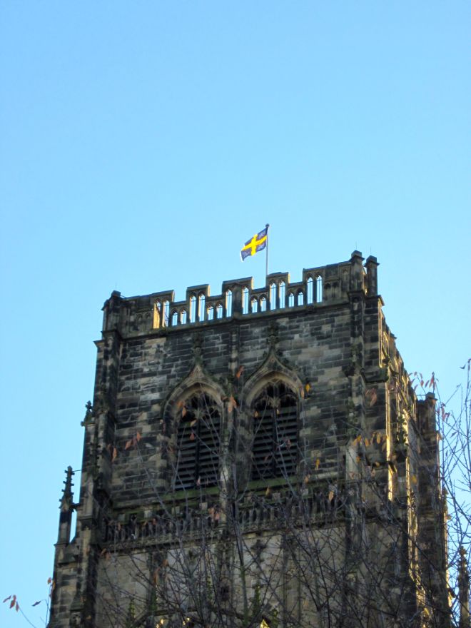Durham Cathedral (not a Swedish enclave as the flag might at first suggest)